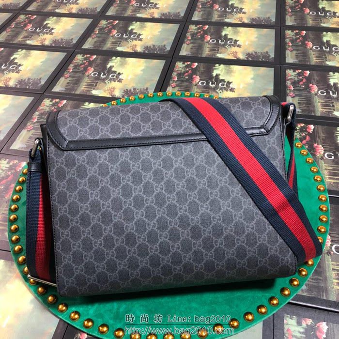 GUCCI 古馳男包 新款 474138 克pvc刺繡 男士單肩包 Gucci斜挎包